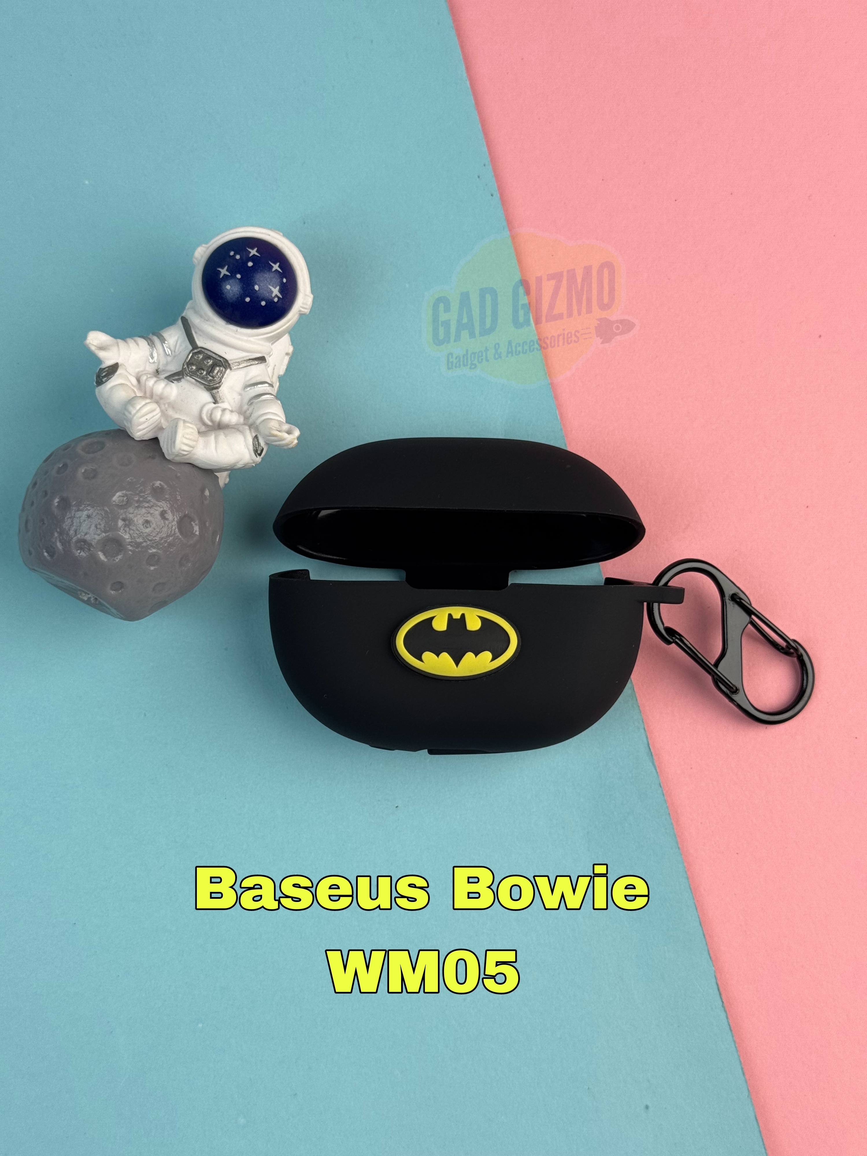 Baseus Bowie WM05 Batman Edition Only Case Premium Artificial Carrying Case Shockproof Earbuds Protective Cover Box for buds Soft Silicone Bluetooth Headphone Cover