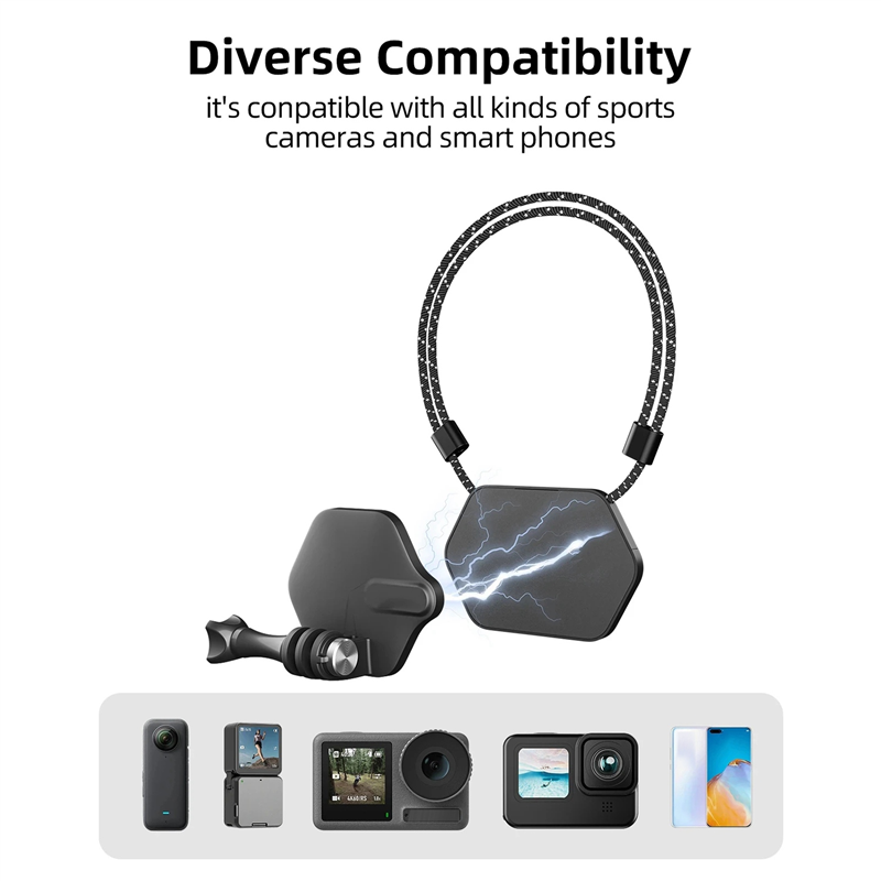 TELESIN Camera Mount Magnetic Neck Holder for GoPro Hero 11 Mini 10 9 8 7 Insta360 X3. 