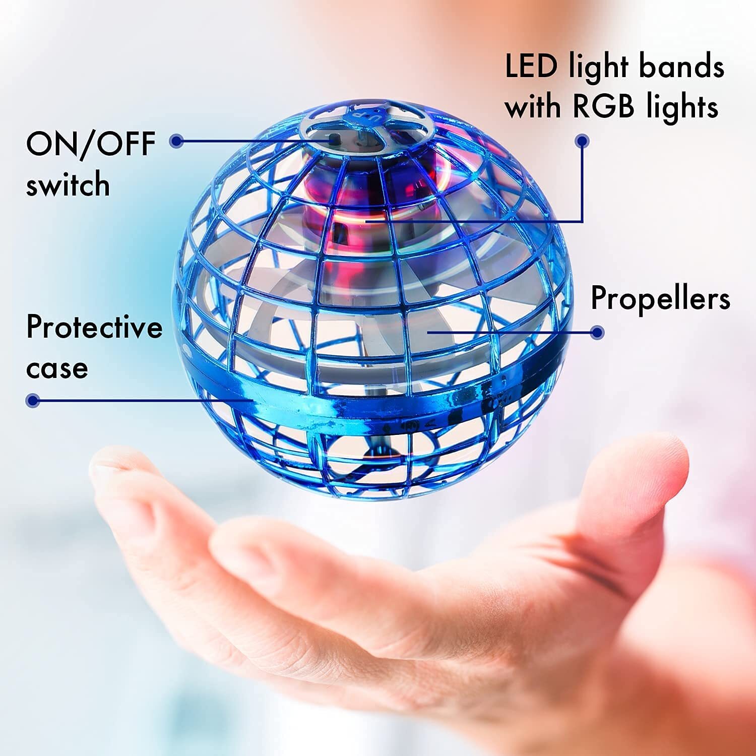 Flying Ball Spinner With Control Remote Set, Flying Ball Spinner Toys, Magic Flying Toy, Flying Spinners Built in RGB Lights. 