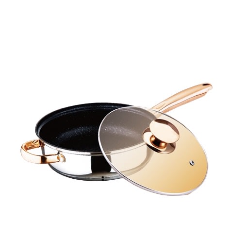 Kaisa Villa Wok Pan Sauce Pan Saute with Marble Coating Fry Pan 26 cm