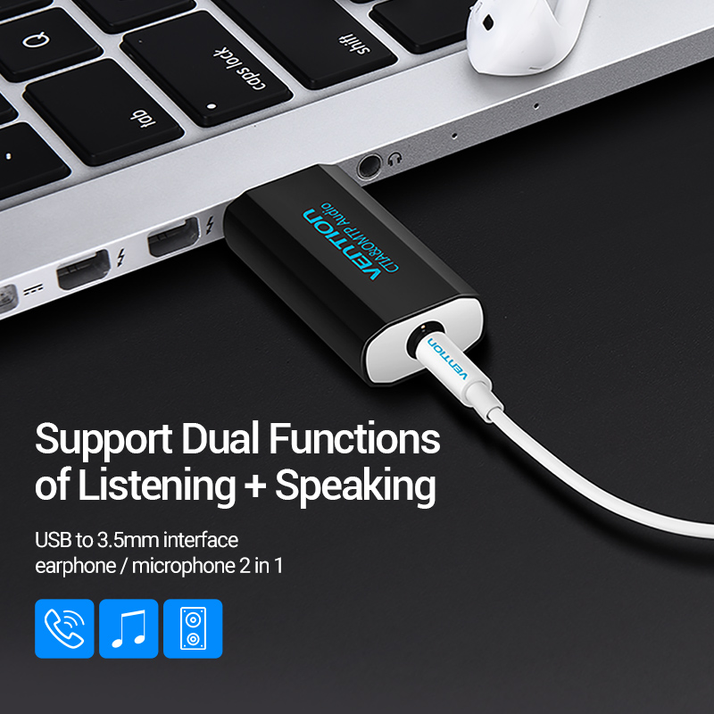 Vention USB Sound Card External USB Audio Interface Soundcard Adapter 3.5mm For PC PS4 Headset Sound Card USB usb audio adapter. 