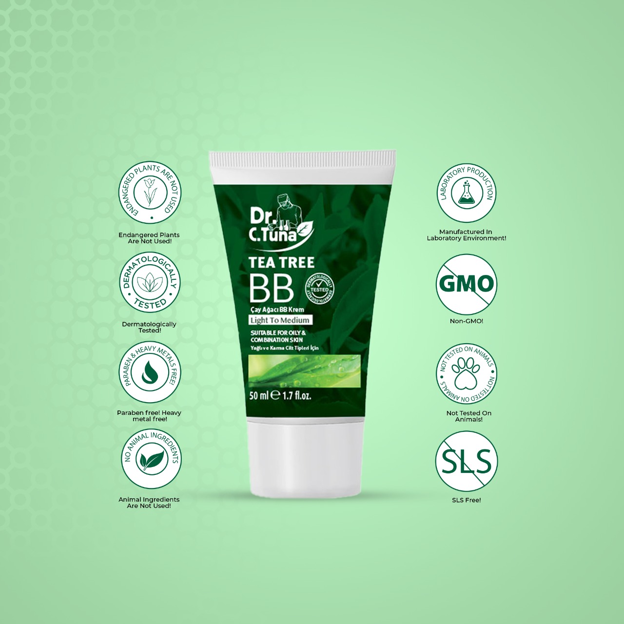 Dr. C. Tuna Tea Tree BB Cream Light to Medium 50 ML. 