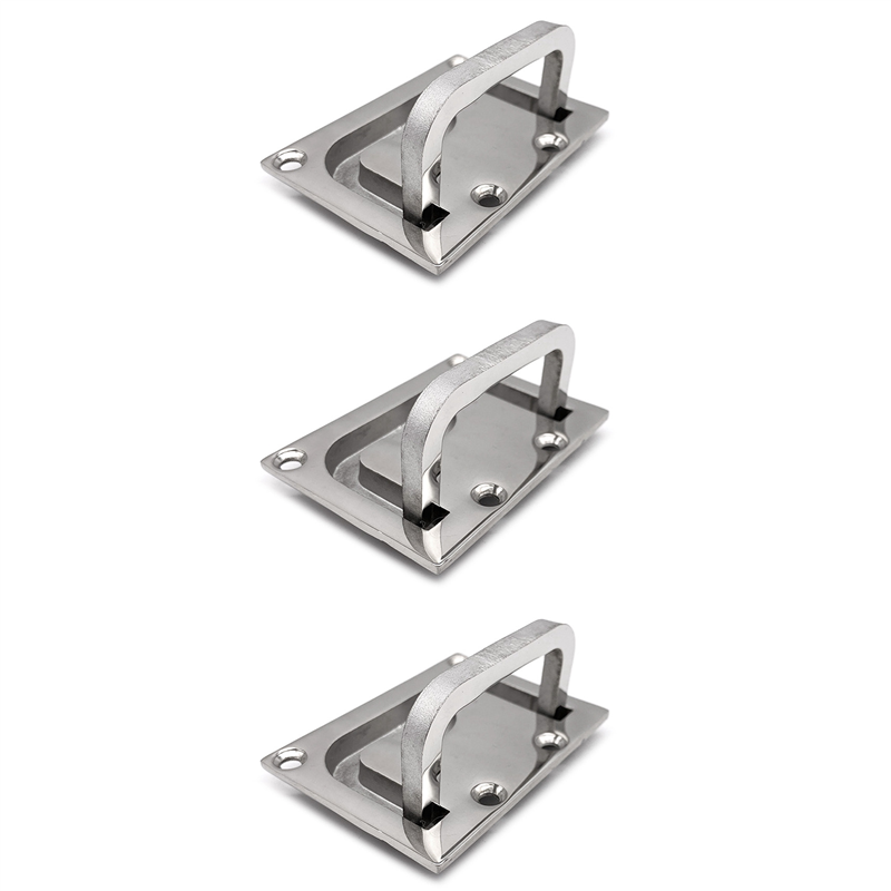 TWEXQNY 3X Stainless Steel 316 Flush Lift Ring Hatch Pull Handle Locker Cabinet Boat