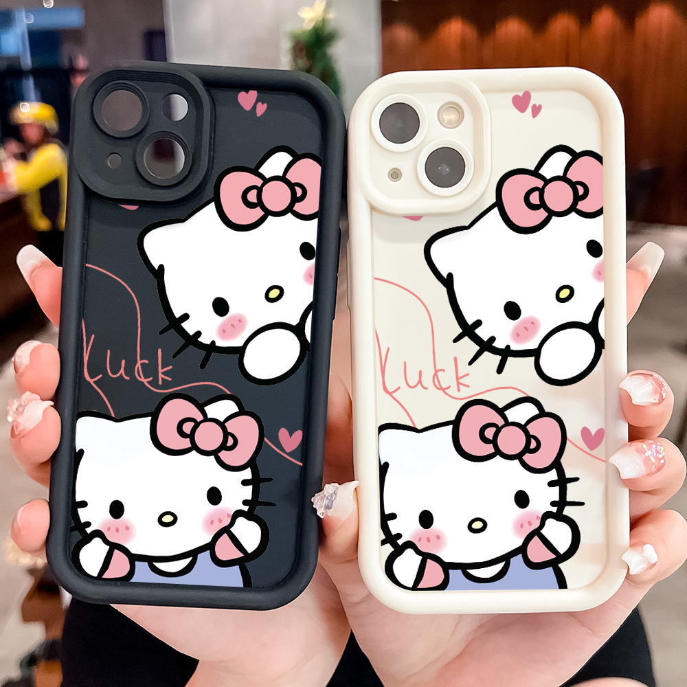 TA for Samsung A05S Back Cover Soft Square Hello Kitty Pattern Cases Silicone Camera Protection Phone Case. 