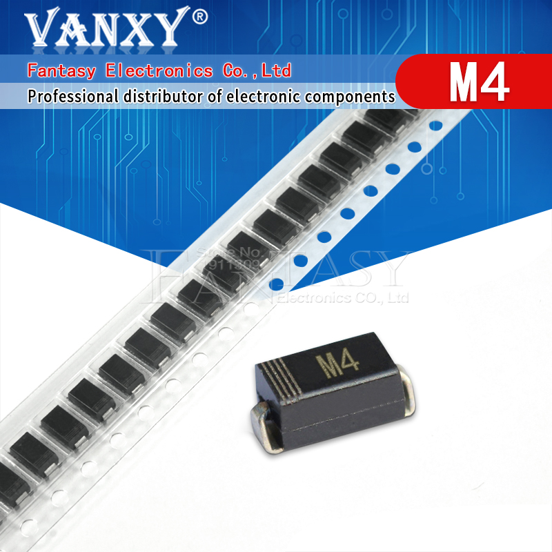 100PCS DIODE M4 1N4004 SMD 1A 400V IN4004 Rectifier Diode
