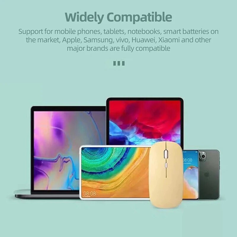 PC Tablet Wireless Mouse for iPad Air/Samsung Tab/Huawei/Xiaomi Android Phone Mouse Windows Tablet Battery Silent Mouse Optical. 