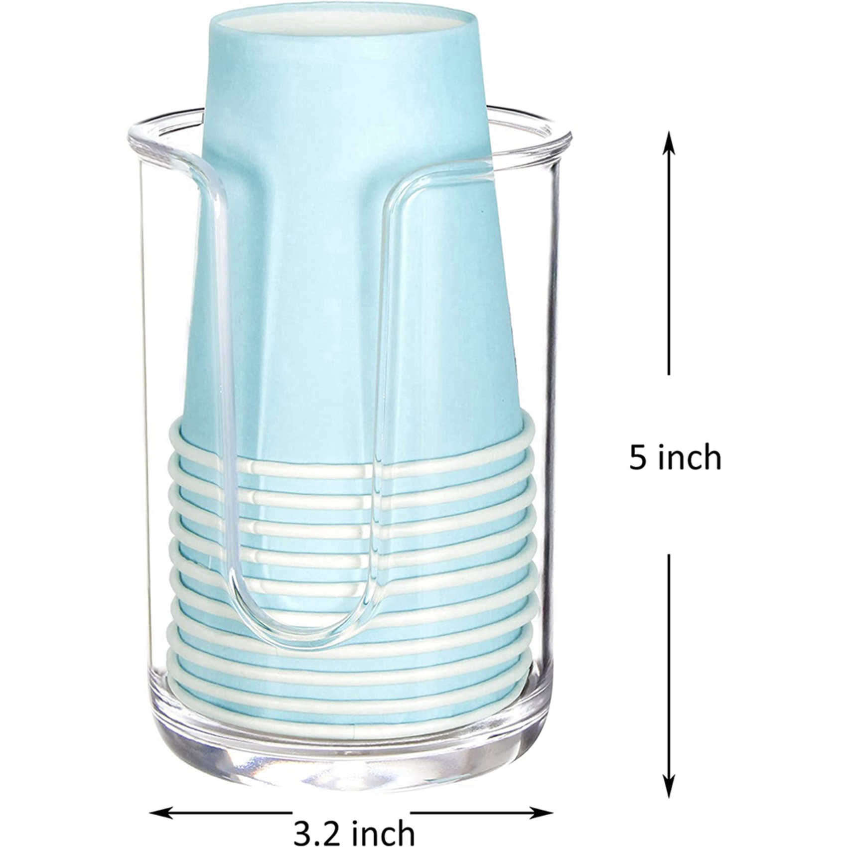 4X Acrylic Bathroom Cup Dispenser Holder for Disposable Paper Cup,Mouthwash Cups Holder for Bathroom Guest Room Counter