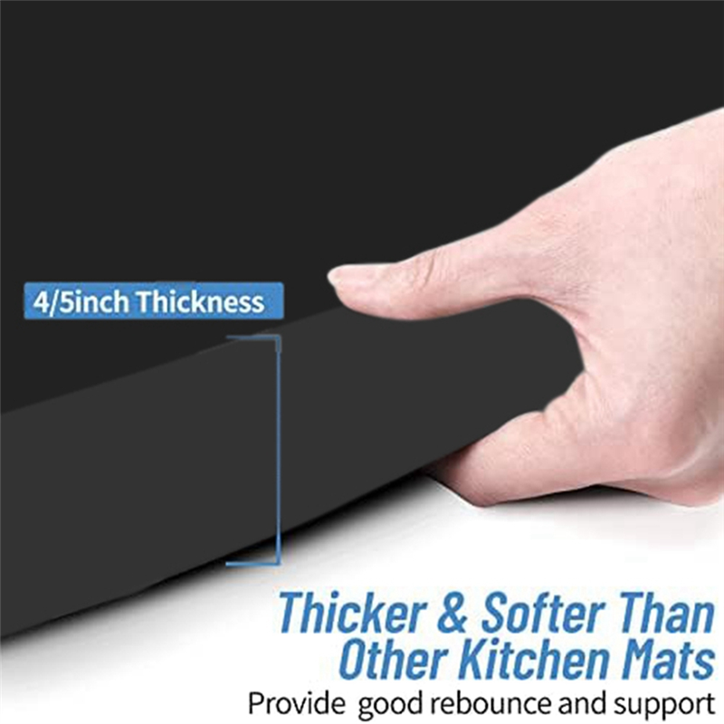 Thick Kitchen Carpet Mat Anti-Fatigue Floor Mat Waterproof Mat Comfortable And Anti-Fatigue, Suitable For Kitchen, Home, Office, Sink And Garage. 