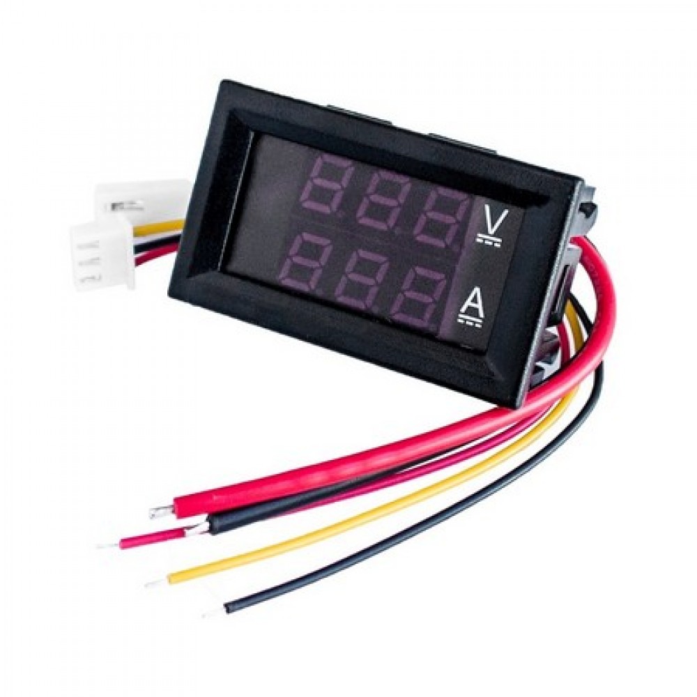 DC 100V 10A DSN-VC288 Voltmeter Amperemeter Module With LED Display BLUE RED LED 0.56 Inch Display VC288 DC 100V 10A Volt Amp Meter Dual Digital Display With Cables. 
