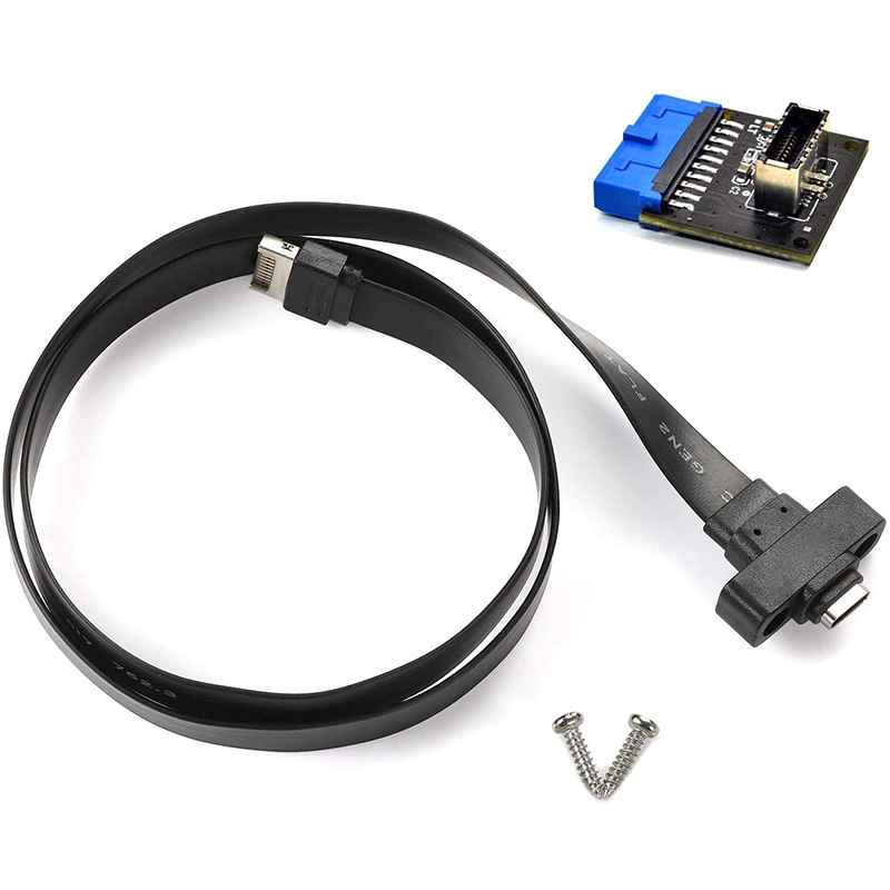 【3C VictoryEagle】USB 3.1 Type C Front Panel Header Extension Cable 50 cm, USB 3.1 Type to USB 3.1 Type C Cable,Gen 2 Gbps. 
