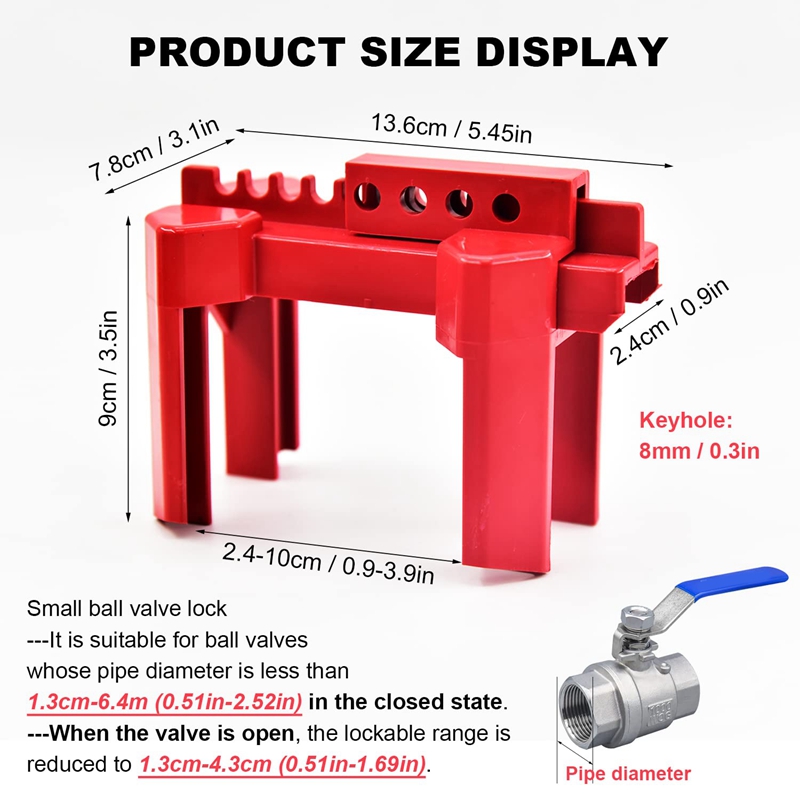 Ball Valve Locking, Adjustable Ball Valve Locking Device, Small. 