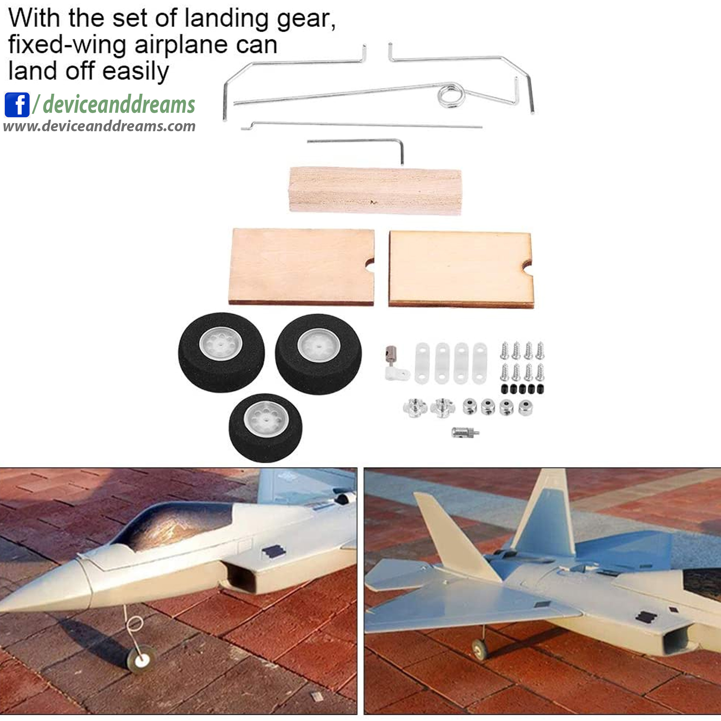 1 Set Alluminio 25-40 Classe di Landing Gear Wheel Kit fai da