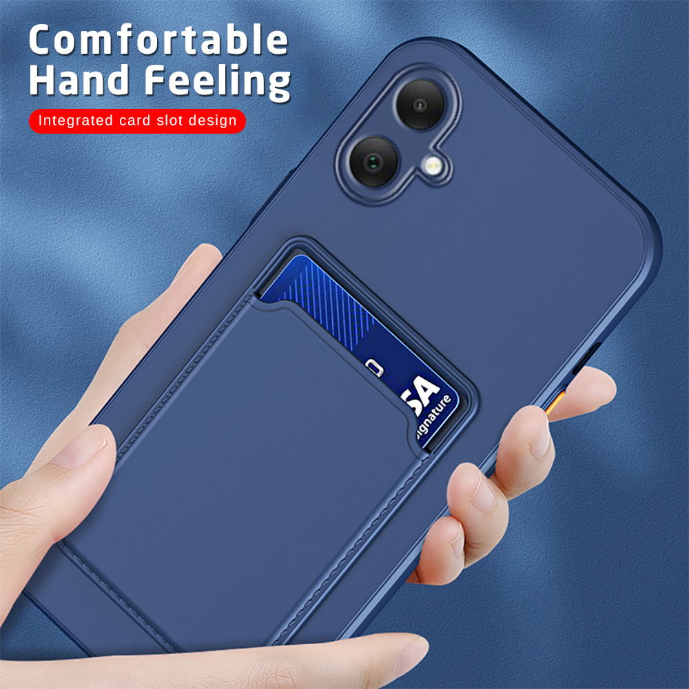 For Samsung Galaxy A05 Invisible Card Holder Back Cover For SamsungA05 GalaxyA05 Wallet Card Slot Soft Silicone Case Camera Shockproof Shell. 