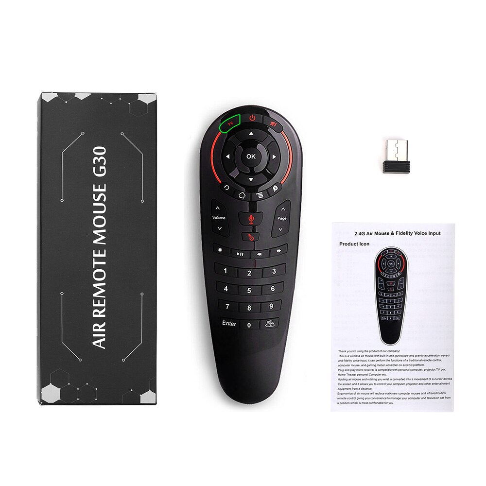 【The road to happiness Store】L8star G30 G30S Air Remote 33 Keys IR Learning RF 2.4G Wirless Keyboard control For Android 9.0 TV box Voice