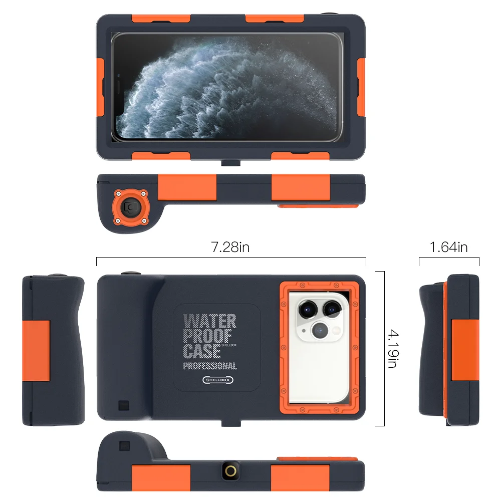 Shellbox underwater 15 meters diving swimming photography Suitable for left volume key universal phone models below 6.5 inch. 