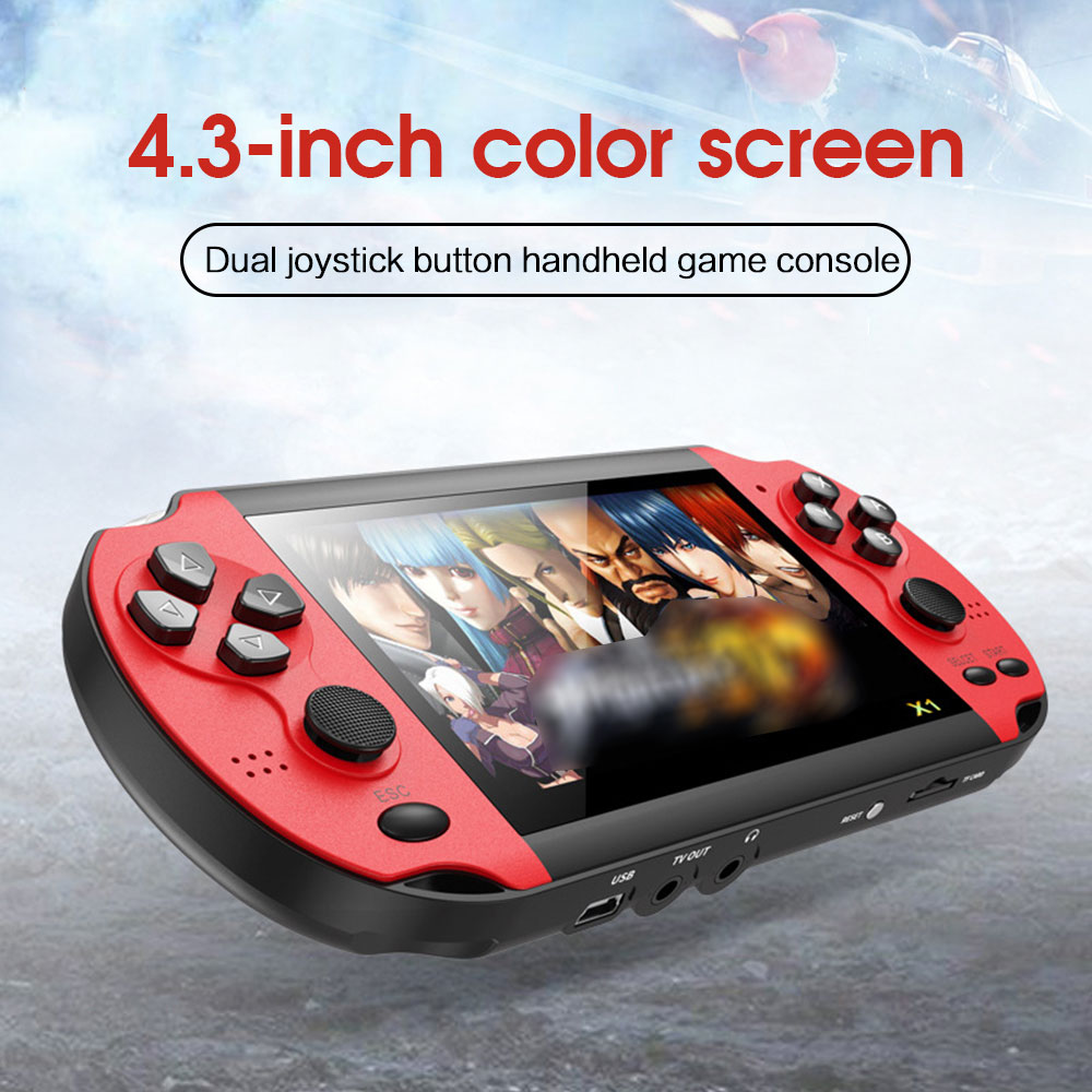 X1 4.3-inch Game Console Nostalgic Classic Dual-Shake Game Console 8G Built-in 10,000 Games. 