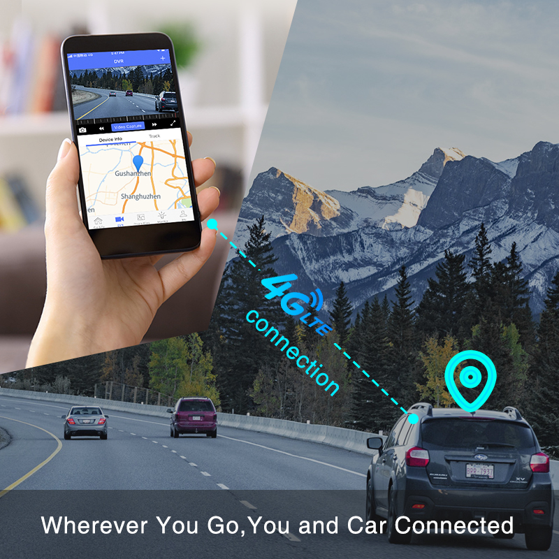 jimi JC400P 4G Live Monitoring Car Dashboard Car Camera With Live Stream1080P Dual Cameras Global Positioning System Wifi Hotspot Multiple Alarms DVR Dash Cam Free APP Web. 