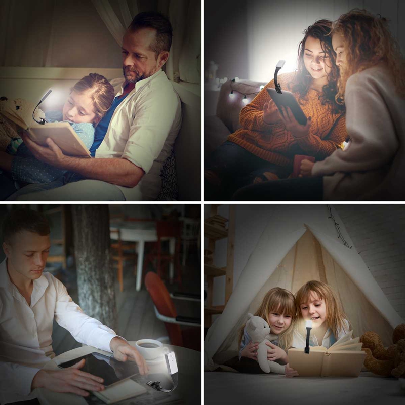 Rechargeable E-Book Led Light for Kindle Paper Usb Reading Lamp Clip. 