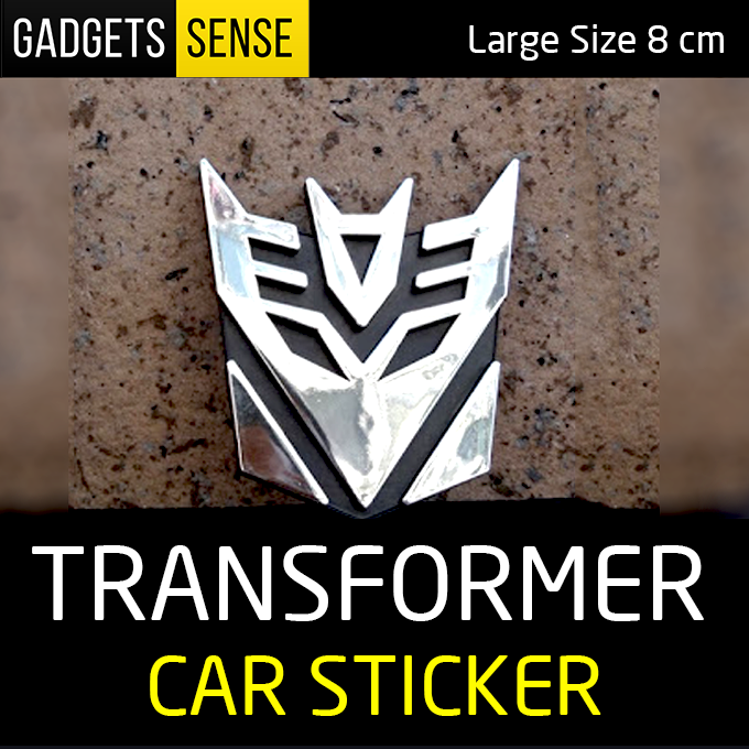 Car Sticker Transformer Decepticon Robot Sticker Glossy Vinyl 3D Decal Badge Chrome Logo TRD GT GTS Sticker Car Decoration Modification Sports Car. 