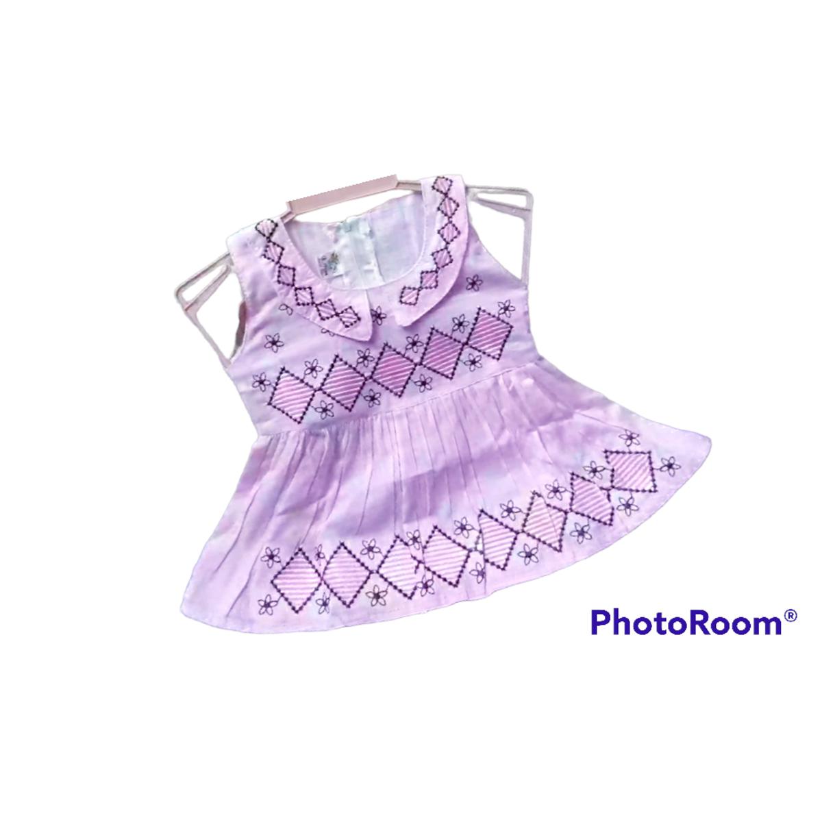 (0 size to 9 month) Newborn baby girl soft cotton fabric summer time sleeveless  stylish modern party frock type dress with panty - বাচ্চাদের জামা