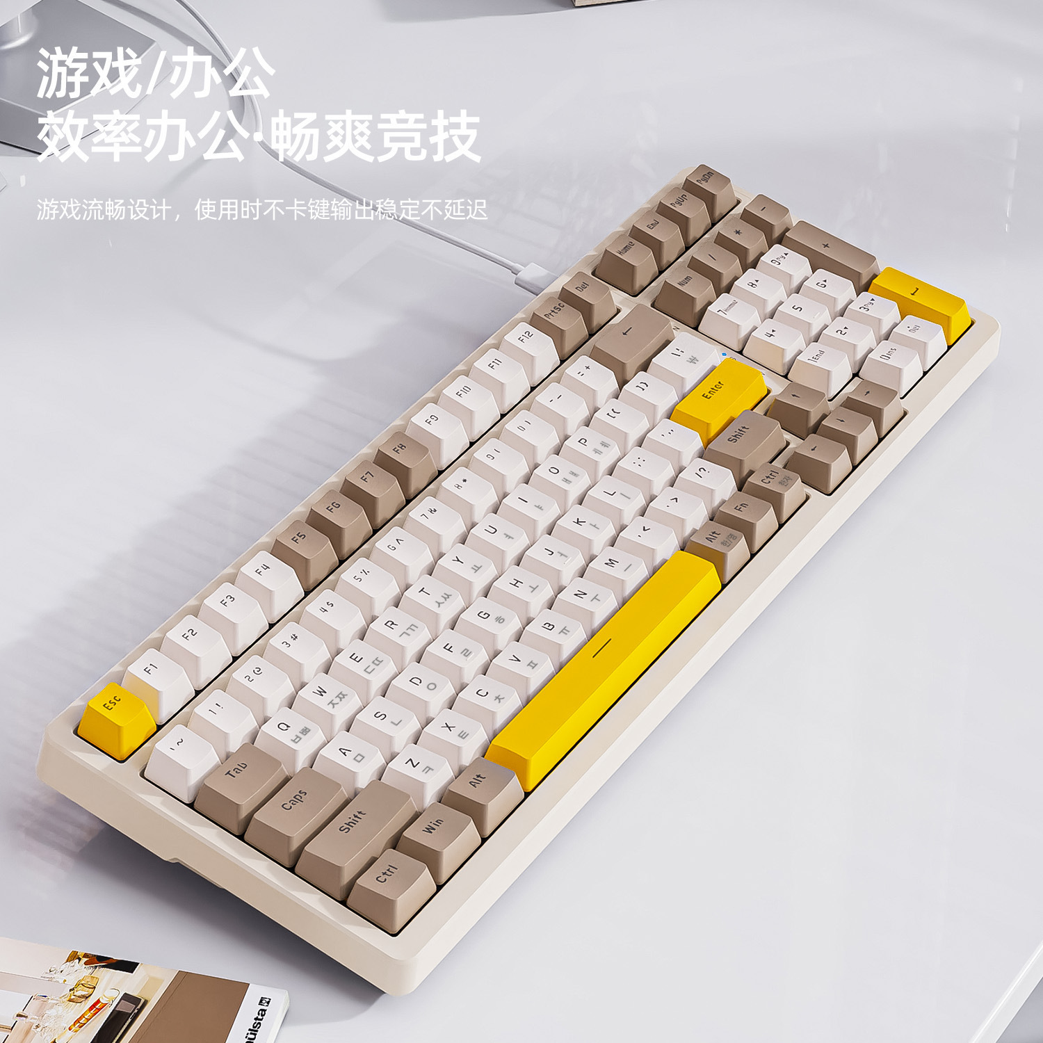 Free Wolf K3MAX Korean Mechanical Keyboard gasket structure Korean hot swap game Korean keyboard. 