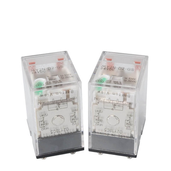Omron MY4N 4-Pole Miniature Power Relay with Plug-in Terminals and Operation Indicator. 