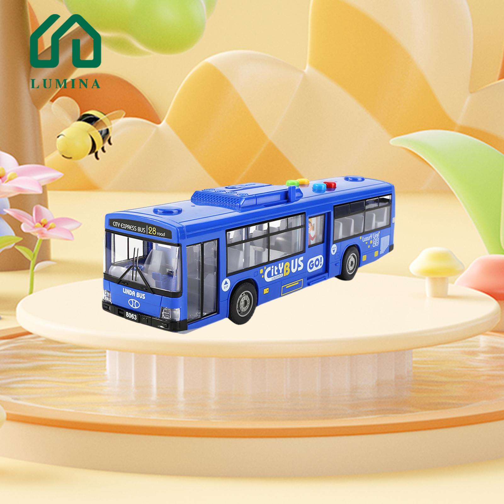Lumina Interactive Toy Bus for Kids Realistic Model Bus Toy with Lights Sounds Friction-powered Movement Perfect Gift for Kids in Asia Realistic Design Toy Bus. 