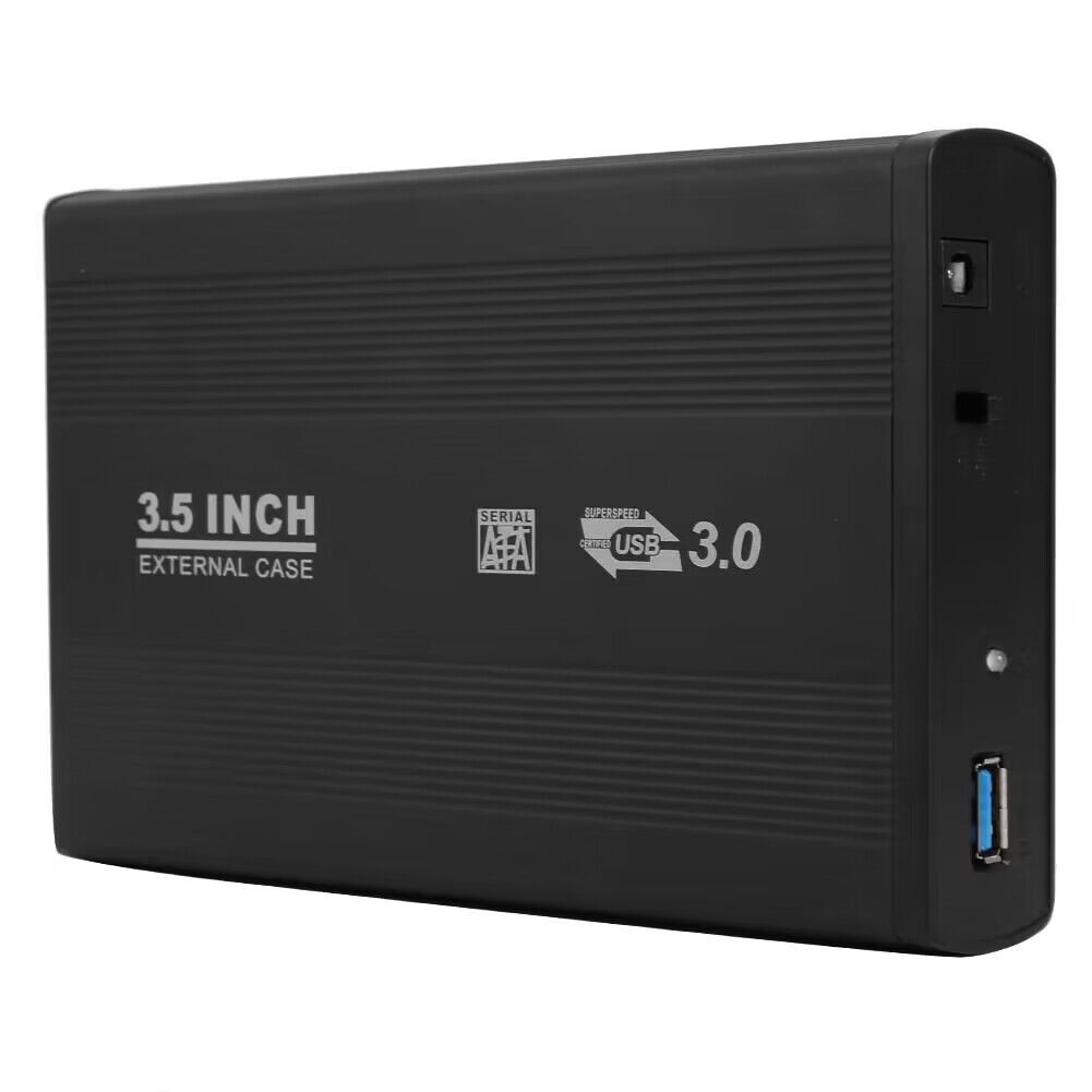 3.5 inch Hard Disk Case SATA USB3.0 Aluminum Alloy HDD Case External Hard Drive Enclosure with USB Cable for PC Computer Laptop. 