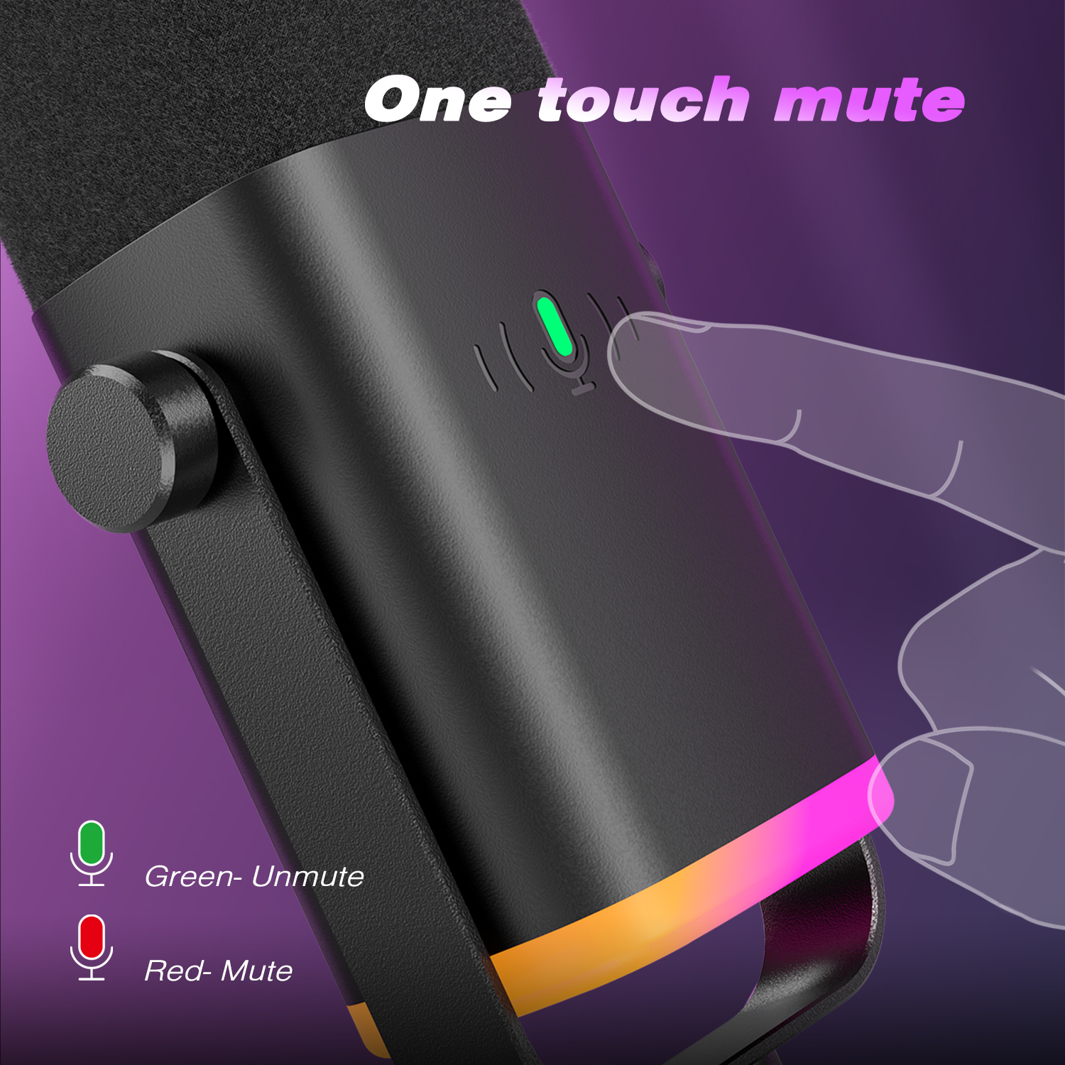 FIFINE USB/XLR Dynamic Microphone with Touch Mute Button,Headphone jack,I/O Controls,for PC PS5/4 mixer,Gaming MIC Ampligame AM8. 