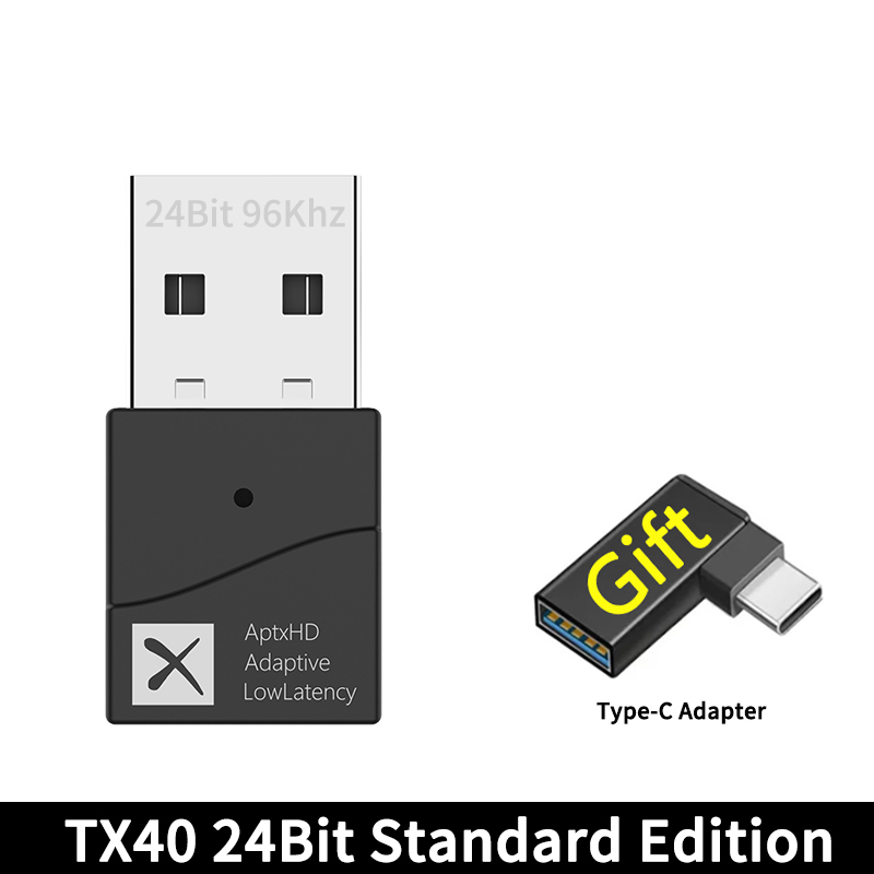 TX40 USB Bluetooth 5.2 Transmitter AptX 24Bit Low Latency Adaptive Wireless Audio Adapter Handsfree Call For TV PC Laptop PS4/5. 