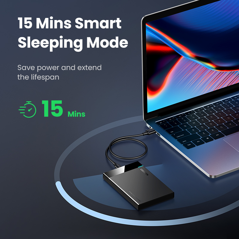 UGREEN 2.5 inch Hard Drive Enclosure, USB C 3.1 Gen 2 to SATA III 6Gbps for SSD HDD 9.5/7mm External Hard Drive Disk Case w/UASP for Seagate, Toshiba, Samsung, Hitachi, PS4, Xbox. 
