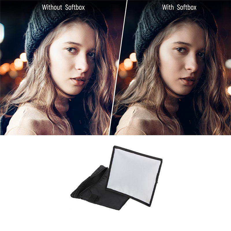 For DSLR Camera Universal External Flash Cover Fill Light Portable Mini Softbox Roof Flash 20X30cm Soft Cover Easy Install Easy to Use. 