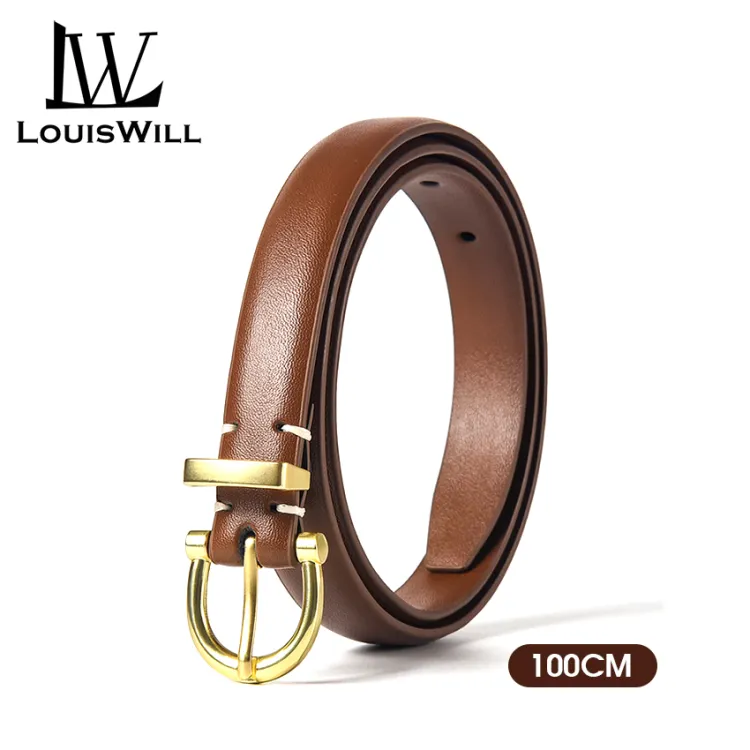 LouisWill Belt For Women Leather Belt Ladies Belt Skinny Women All-Match  Belt Fashion Casual Thin Belt Waist Belt with Zinc Alloy Buckle for Jeans  Pants