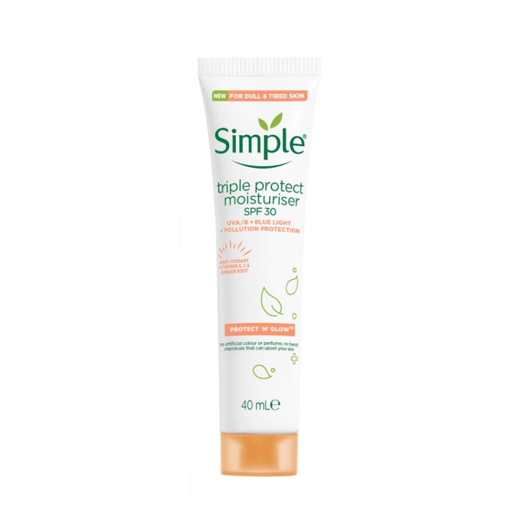 Simple Protect n Glow Triple Protect Moisturiser Spf30 (40ml). 