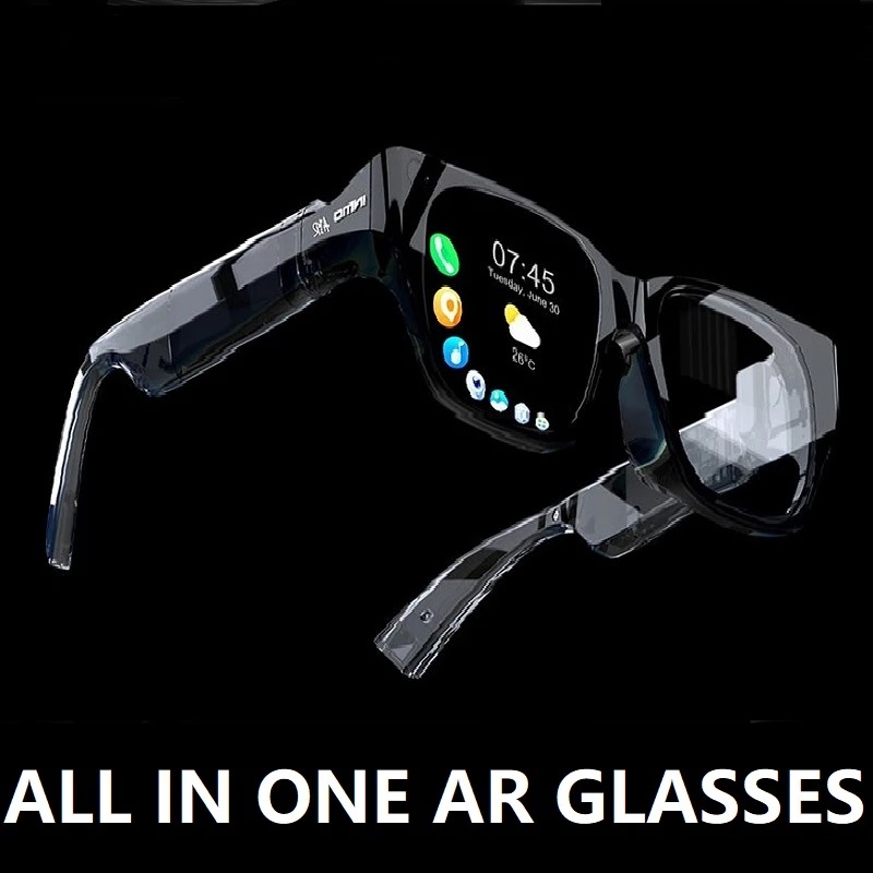 INMO AR Smart Glasses With Control Ring One Camera Touch Foldable Transparent Lens 3D Shooting Video Screen Translation. 