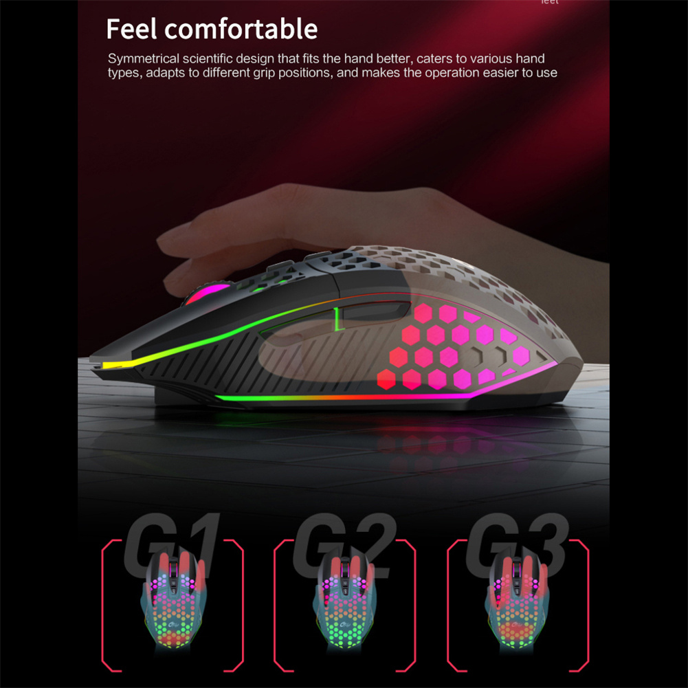 Wireless Mouse, Lighting Ergonomic Wireless Mouse, 2.4GHz USB Cordless Mouse, 1600DPI 500MAH Rechargeable Wireless Mouse For Computer Laptop PC. 