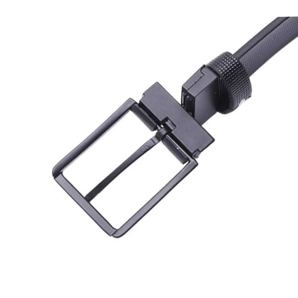 Black Leather Casual Belt For Men