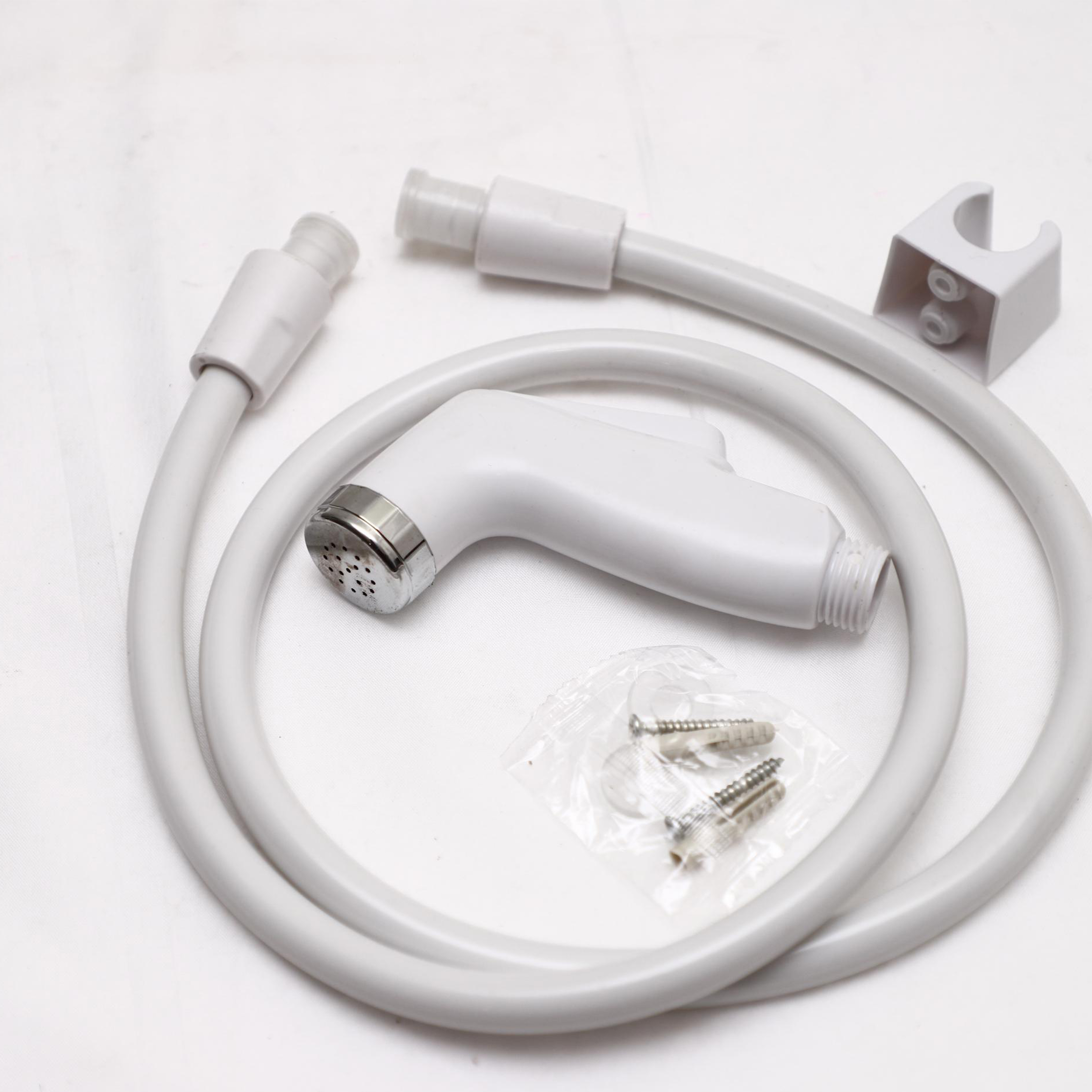 Push Shower Set- Commode Shower Set -Push Button Shower -set  Bathroom Sprayer set White. 