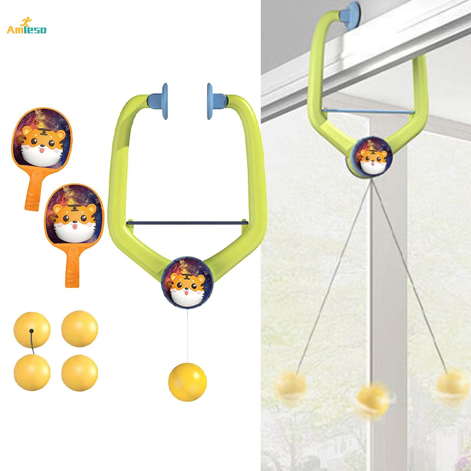 Hanging Table Tennis Set Indoor Hanging Table Tennis Trainer Parent Child Toy Portable Pingpong Paddles and Balls Set for Children Beginners. 
