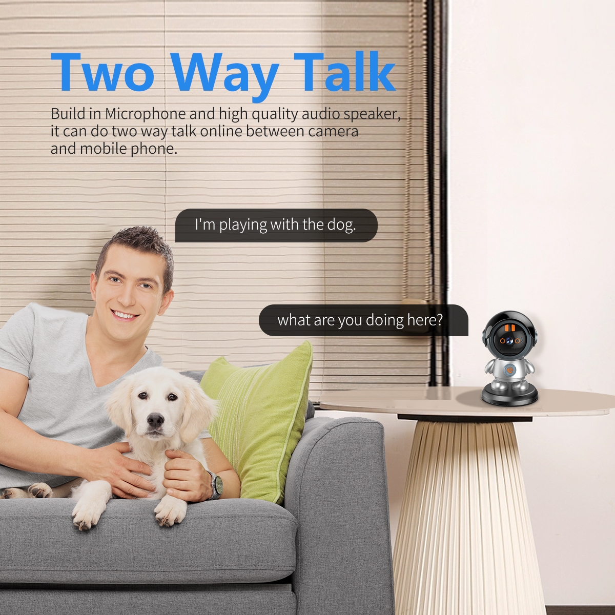 ESCAM PT302 Robot 3MP One Click Call Humanoid Detection WiFi IP Camera. 