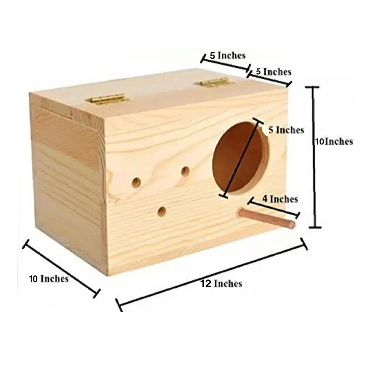 Square Big Size Breeding Box for Cockatiel or Macao Parrot with Perch Attached