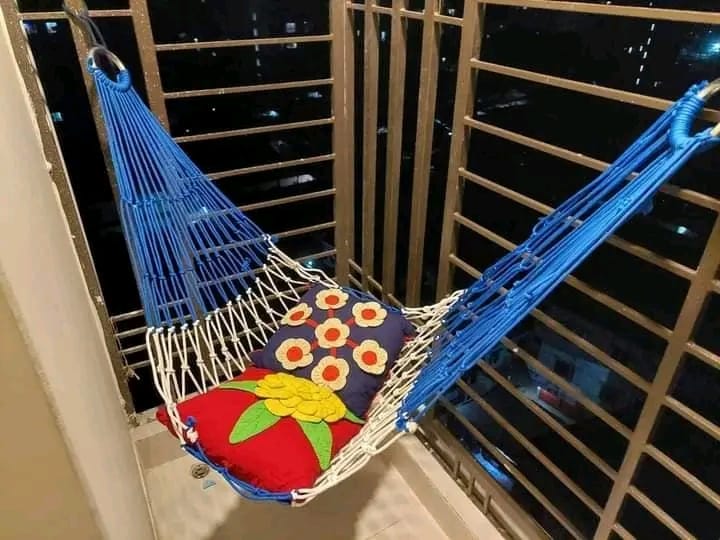 Handcrafted Swing With SS Rings on both side For All-1Pcs| Random Colour | Handmade Ring Dolna | Hanging Hammock Rope Bed Swing | Rattan Dulna Cradle for All. 