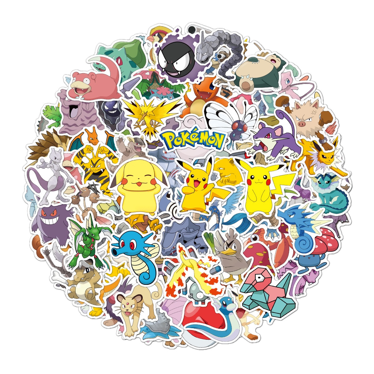 【happy one】Cartoon Anime Pokemon Kawaii Pikachu Stikers Bicycle Guitar Laptop Kids Waterproof stikers Toys
