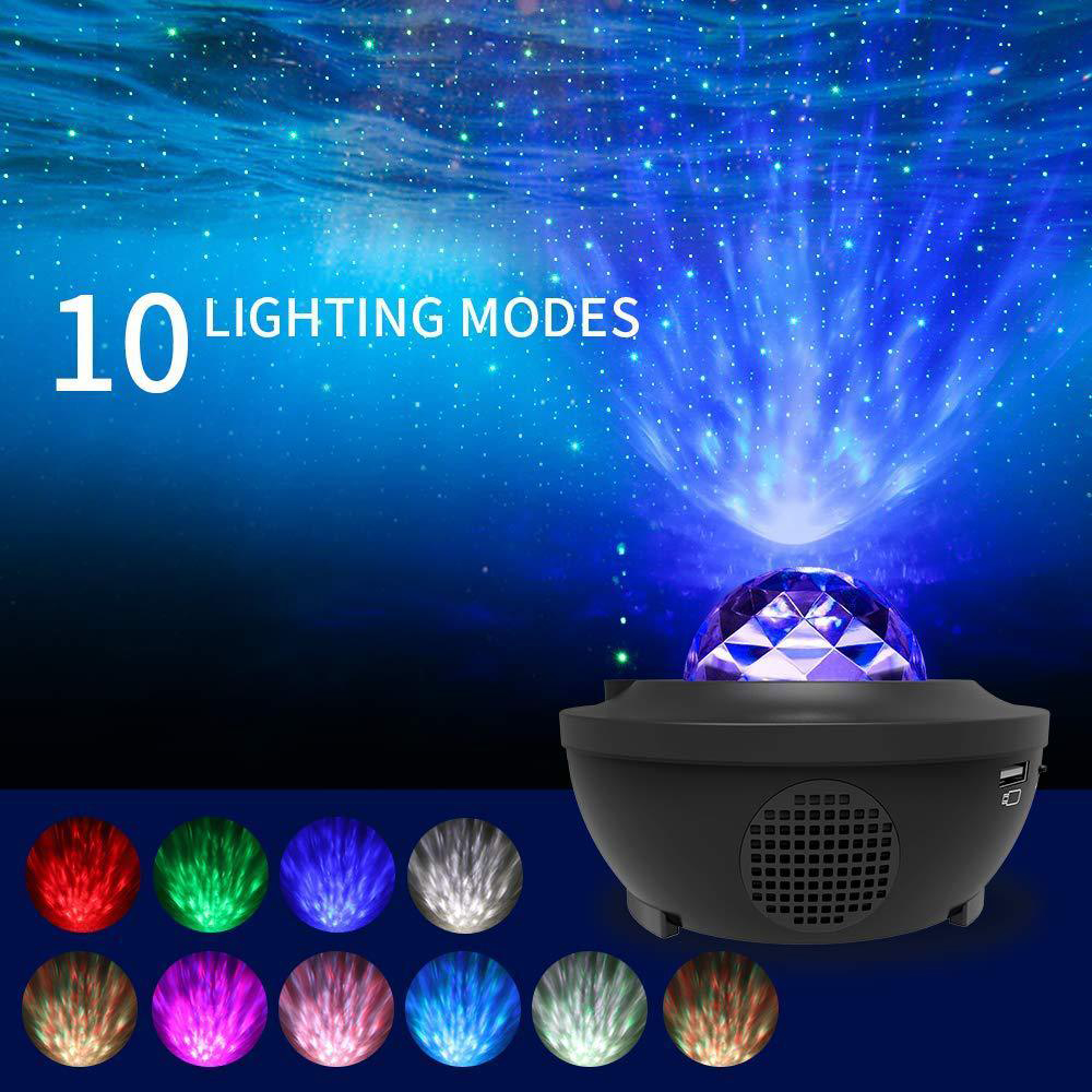 Music Sound Starry Sky Projector Music Voice Control bluetooth LED Night Light USB Projection Lamp for Party Lamp
