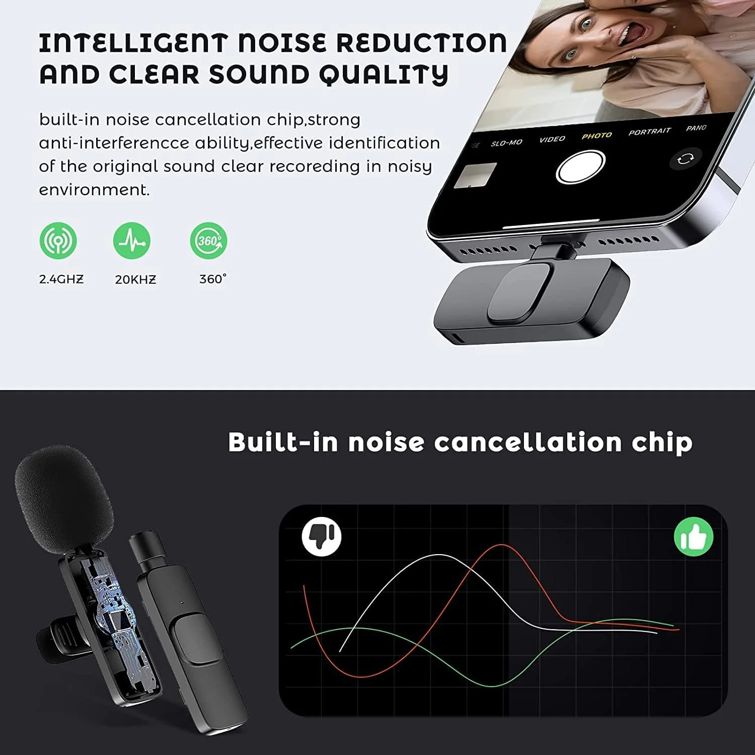 K8 Wireless Microphone for Type C Port Smartphone Mobile Microphone and live streaming microphone accessories. 