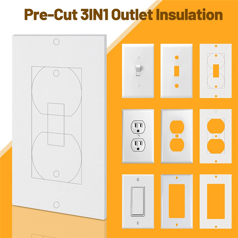 20Pcs Wall Insulation Outlet Insulators Sealers for Light, Switch. 