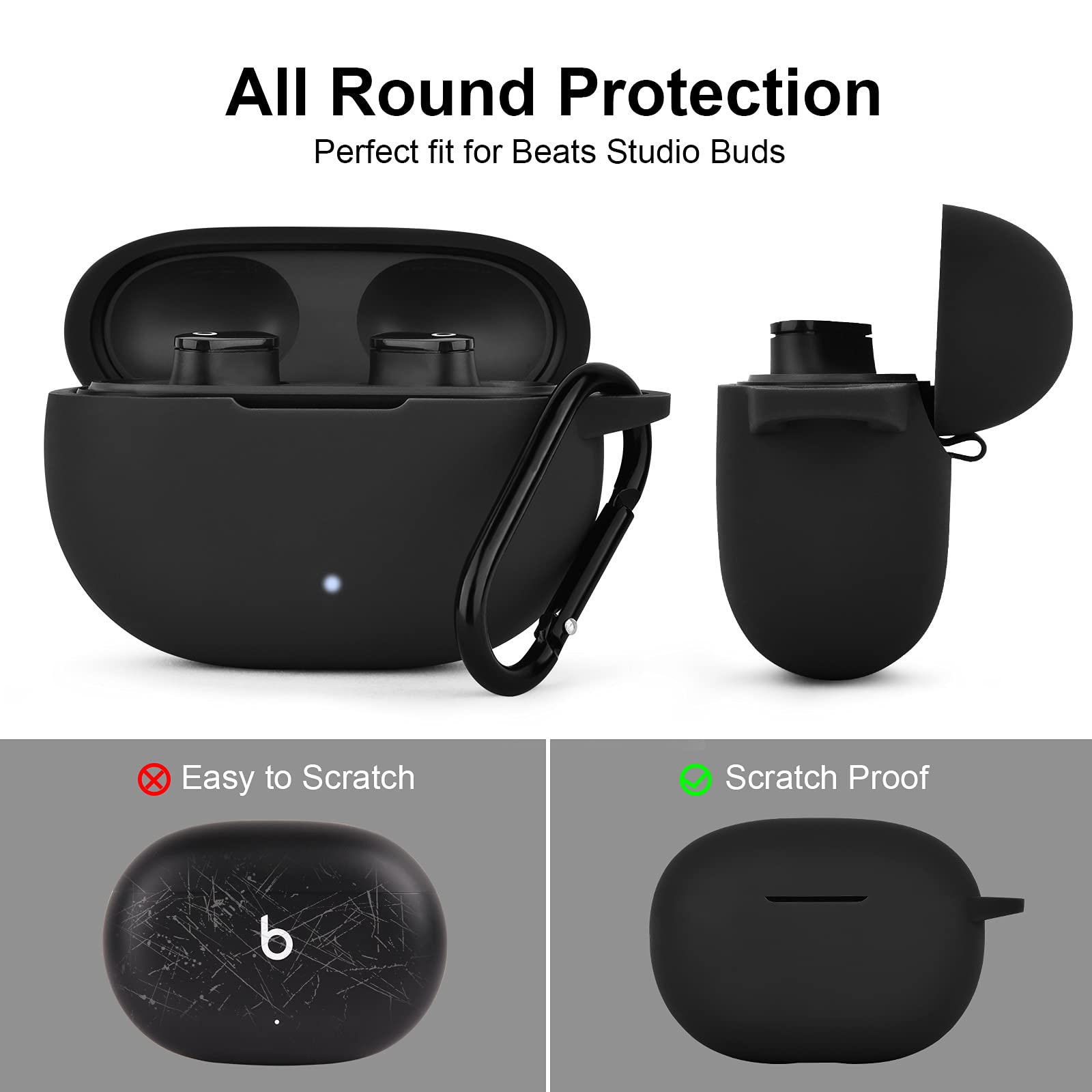 Beats Studio Buds Only Case Premium Artificial Carrying Case Shockproof Earbuds Protective Cover Box for buds Soft Silicone Bluetooth Headphone Cover