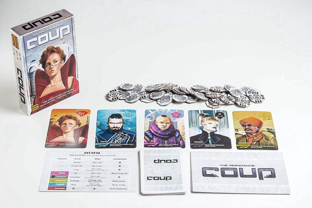 【Broad Sunlight shop】2019 high quality coup game Full English Version for party family board game cards game. 