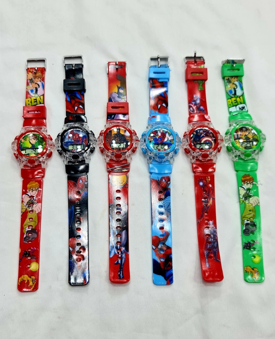 Digital Watch light music for Boy Spider Man Ben 10 Captain