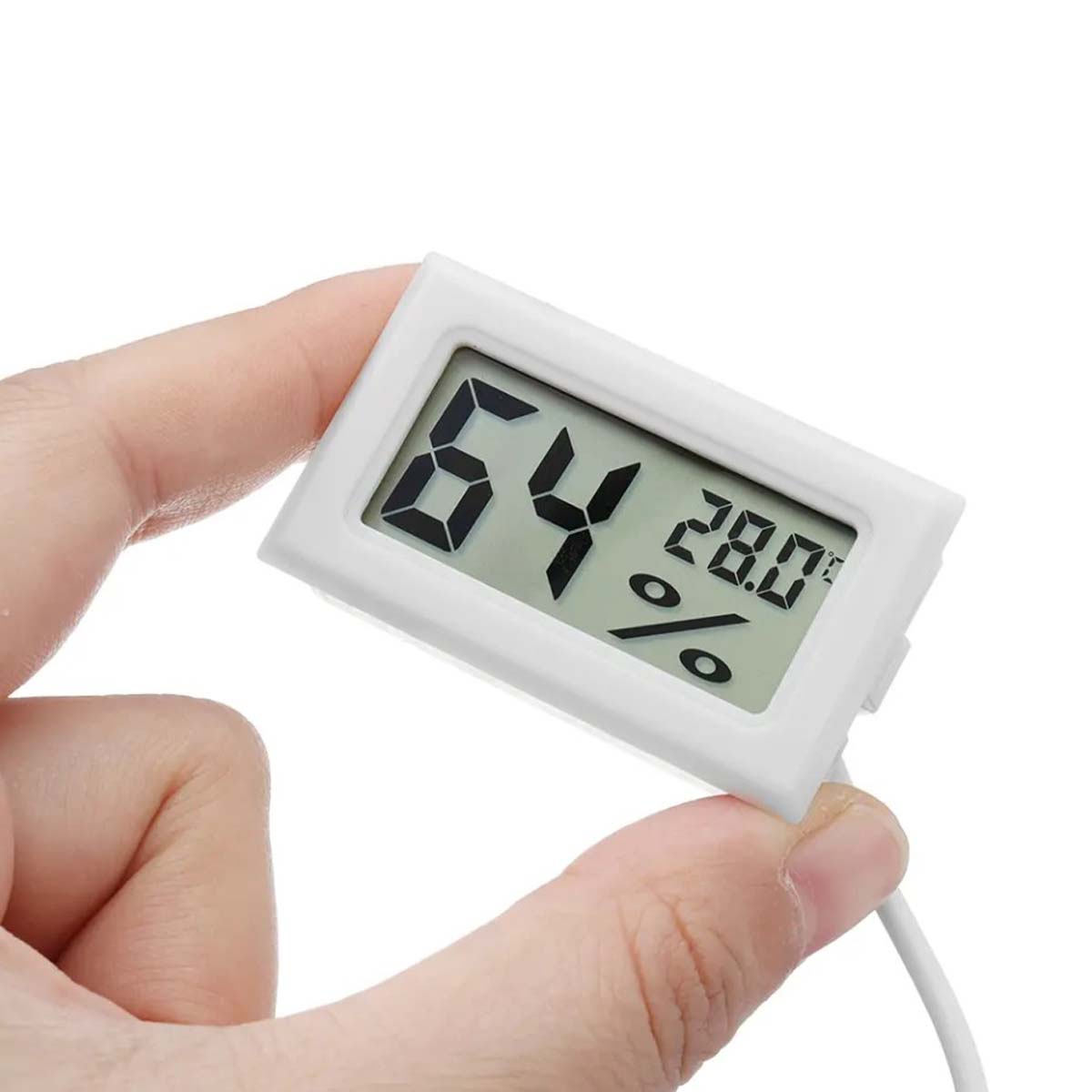 Digital Thermometer Hygrometer - Portable Mini LCD Temperature Humidity Meter - Comes with a Probe and Batteries - Handy Environmental Monitoring. 